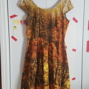 Modcloth Retrolicious autumn print swing dress